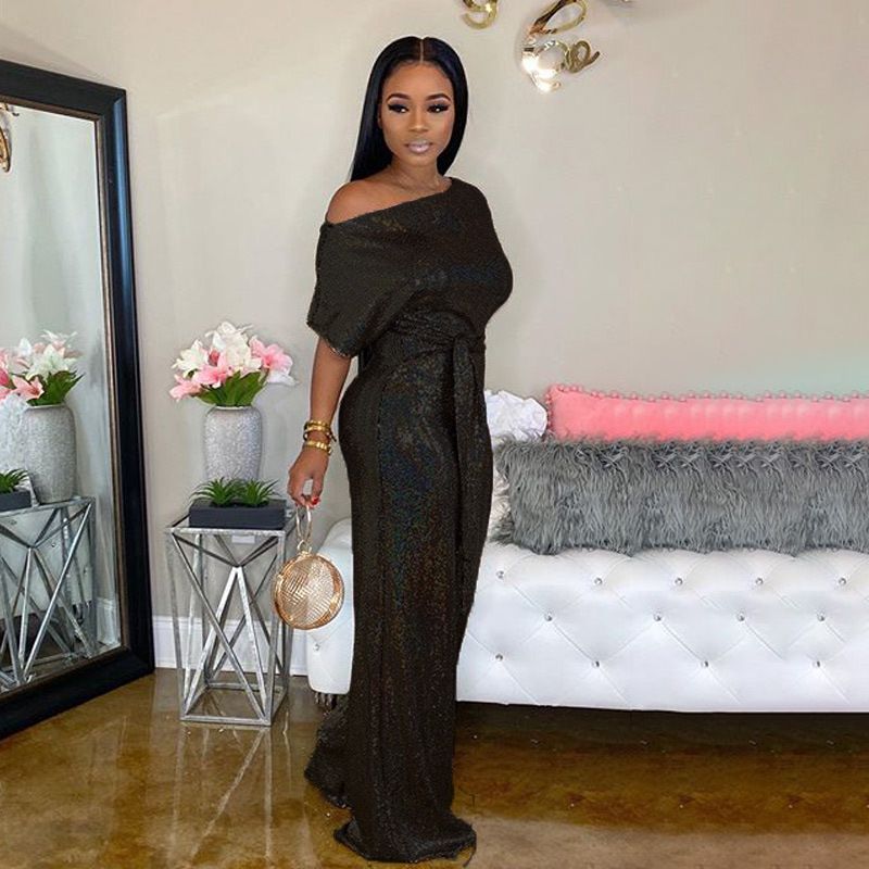 Dametøj Damemode ædel elegant magisk laser pailletter ny jumpsuit_voghion.com
