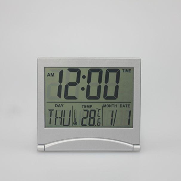 Folding desktop perpetual calendar electronic clock ultra-thin travel with date temperature alarm clock can be printed LOGO MT-033_voghion.com