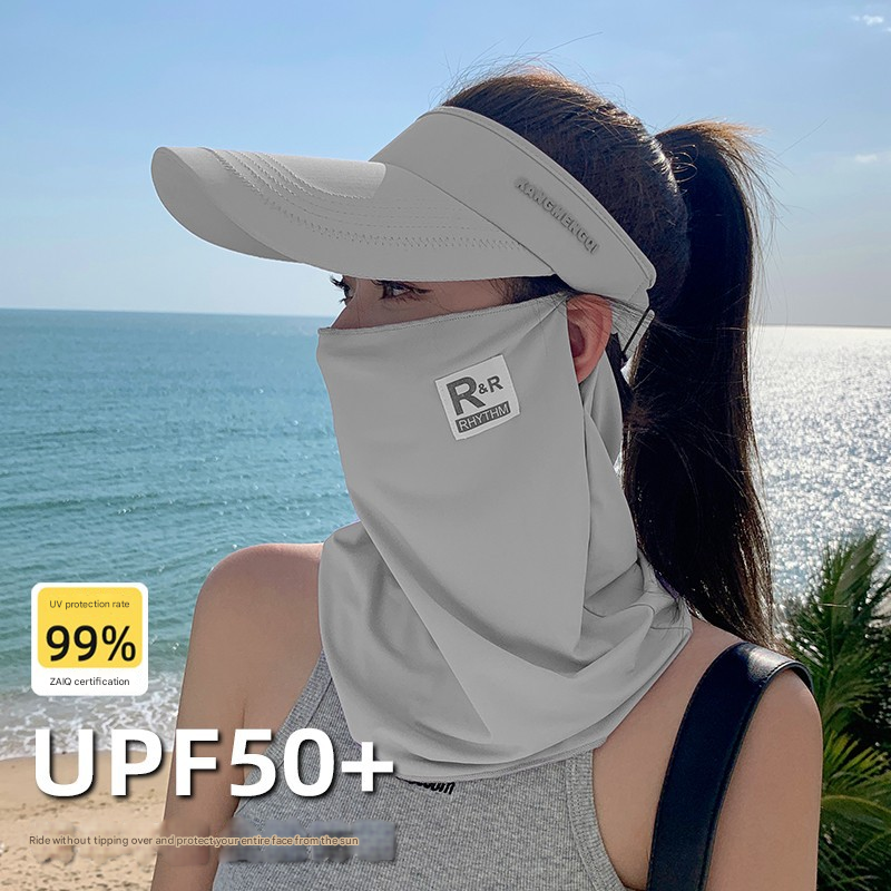 LazyZoom German Protection Women, New Summer Style, Full Face Cover For Cycling, UV Protection, Open Top Sun Hat_voghion.com
