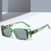 2025 Trendy Square Sunglasses - Water Transfer Small Frame With UV400 Protection (Unisex, Rectangular Cut Edge Design)_voghion.com
