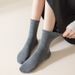 Women's Ruffle Socks, 2025 New Autumn And Winter Mid Ins Style Trendy Breathable Solid Color Cotton, Seamless_voghion.com
