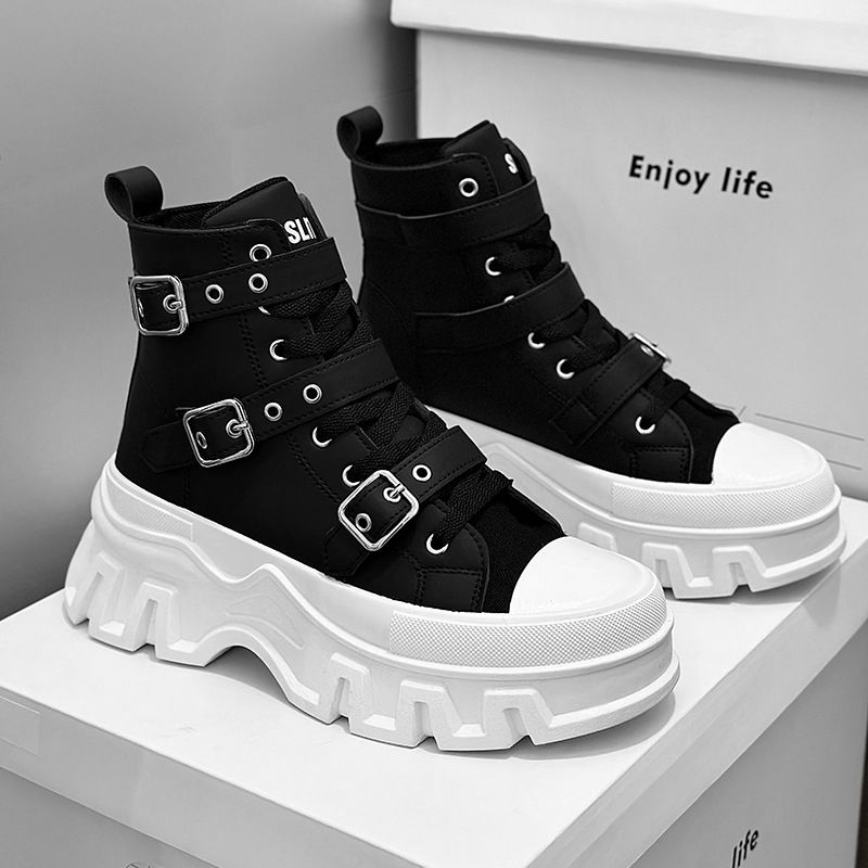 Zapatos de hombre Martin, zapatos de moto para hombre, suela gruesa, hebilla de cinturón, superficie de cuero, tendencia, nuevos zapatos de talla grande, botas_voghion.com