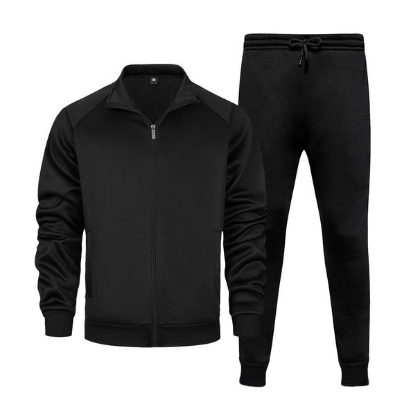 Herren-Freizeit-Sportbekleidungsset, langärmliges Kapuzenpullover-Jogginghose (Schwarz, Grau, Armeegrün, Khaki), bequemes, stylisches zweiteiliges Outfit für Herbst/Winter_voghion.com