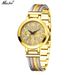 Uhr Modetrend Runde Gold Multi Color Copper Ribbon Damen Quarzuhr_voghion.com