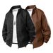 Herren PU-Lederjacke Retro Bikermantel Slim Fit Stehkragen Reißverschluss Lässige Oberbekleidung für Frühling und Herbst_voghion.com