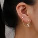Doppio piercing all'orecchio, orecchini a forma di orso, orecchini giapponesi in oro, orecchini coreani a forma di stella, orecchini a catena con osso e piccoli lobi fissi_voghion.com