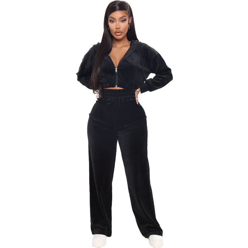 Tailleur-pantalon décontracté de couleur unie pour femmes_voghion.com