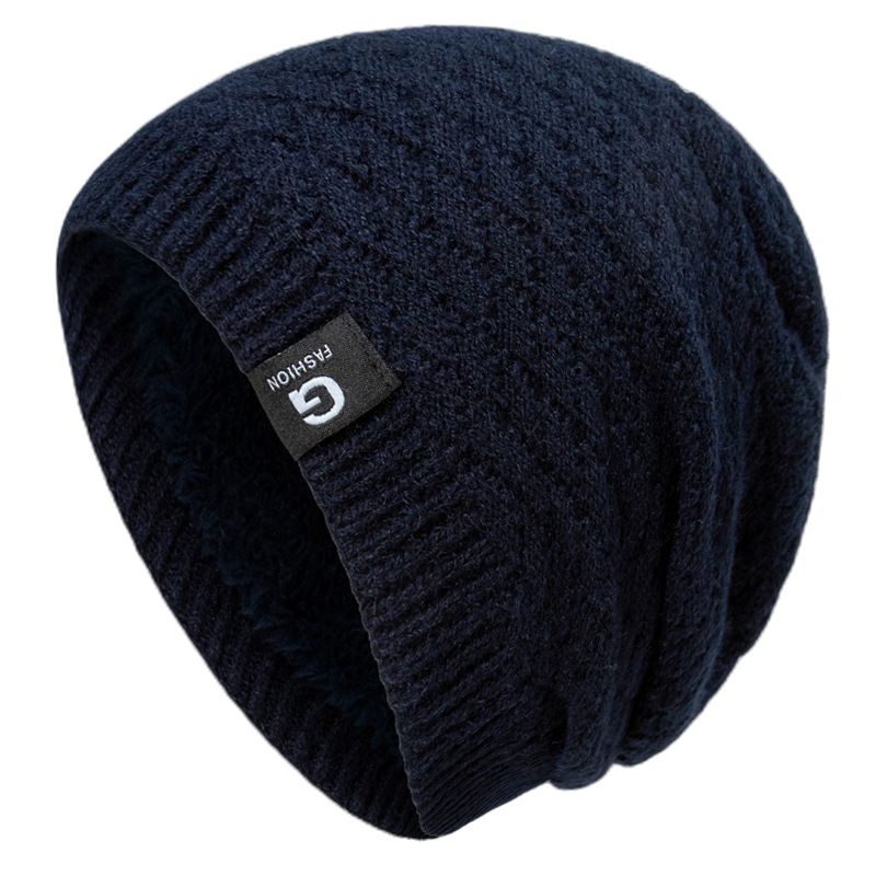 Neuer karierter Strickpullover mit Plüschisolierung im Winter, elastischer und kältebeständiger Pullover, Wollmütze für Herren_voghion.com