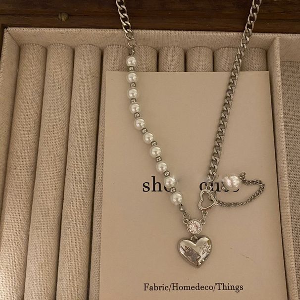 "Downton Abbey" leichtes Luxus-Temperament vielseitige Liebesperlenkette Nischendesign Schlüsselbeinkettenhalskette_voghion.com