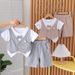 2024 Ny klänning Pojkar Babydräkt Kortärmad Tvådelat set, Spädbarns- och småbarnskläder, Sommar Koreansk_voghion.com