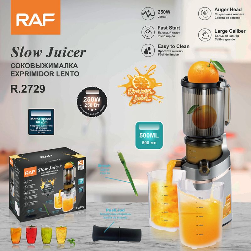 RAF EU Standard Juicer For Home Use, Fully Automatic Large Caliber Juice And Pulp Separator, Easy To Clean_voghion.com