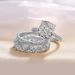 Women's Jewelry 925 Sterling Silver 5A Zircon Wedding Ring Combination Ring 10*10 Ice Flower Cut Simulation Diamond Ring Hand Jewelry_voghion.com