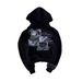 Y2K Dark Print Hoodie Men's Retro Streetwear Pullover | Soft Polyester Oversized Sweater | Vintage Graphic Unisex Hooded Jacket (Black, S-4XL)_voghion.com