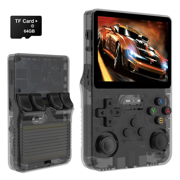 R36S Retro Handheld Game Console Linux System 3.5Inch IPS Screen Video Game Machine 64/128GB 10000 Games+EVA Hard Carrying Case_voghion.com