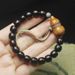10mm Green Sandalwood Beaded Bracelet With Calabash Charm - Natural Fragrant Wood Jewelry_voghion.com