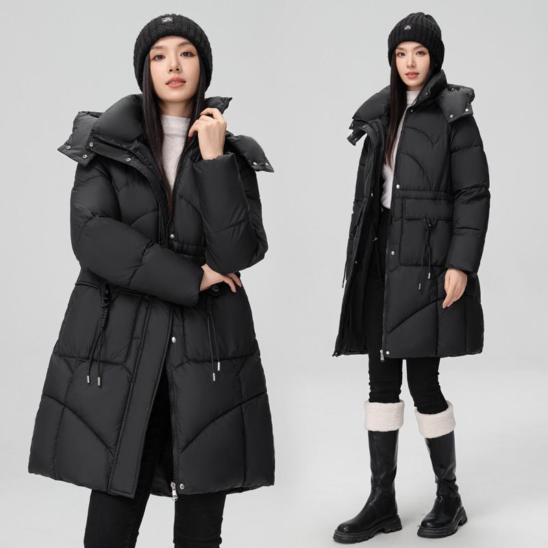 Winter-Puffermantel für Damen – Mittellange, gesteppte Daunenalternative mit lockerer Passform, dicker Baumwollfüllung und stylischer Brotlaib-Silhouette_voghion.com
