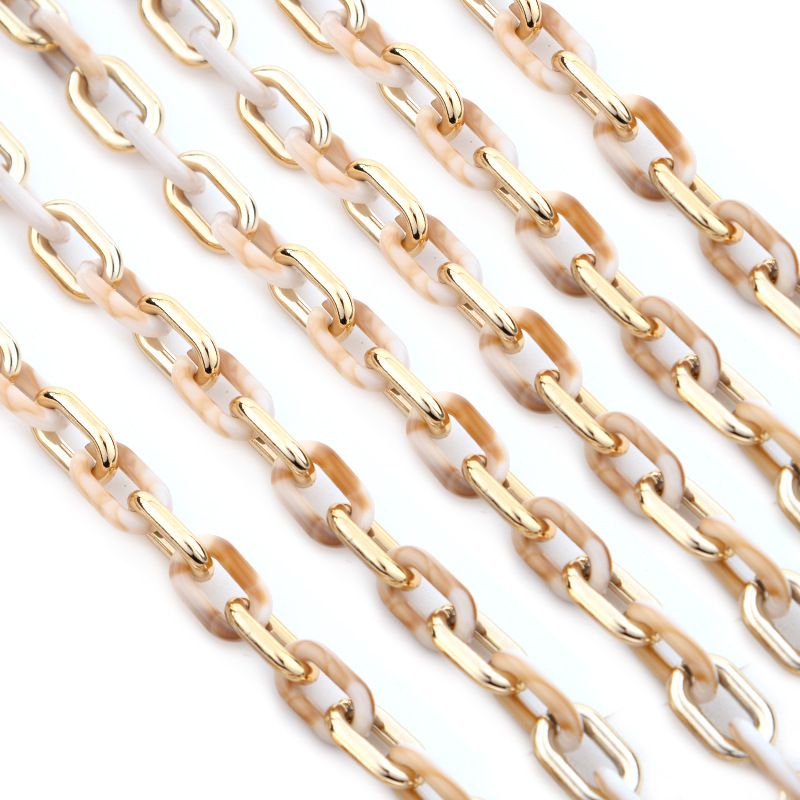 Collana in acrilico con cerchio liscio versatile INS, moda fai da te, catena per maschera staccabile, accessori per gioielli_voghion.com