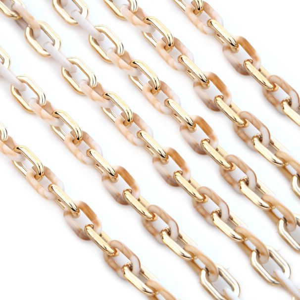 Collana in acrilico con cerchio liscio versatile INS, moda fai da te, catena per maschera staccabile, accessori per gioielli_voghion.com