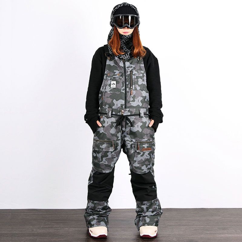 Spodnie narciarskie damskie hipster z paskiem na snowboard, dziki kombinezon śnieżny, nowe_voghion.com