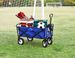 Heavy Duty Steel Frame Collapsible Folding 150 Pound Capacity Outdoor Camping Garden Utility Wagon Yard Cart, Blue_voghion.com