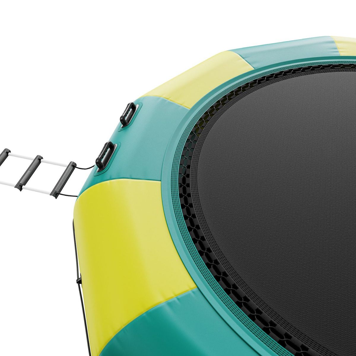 VEVOR Inflatable Water Bouncer, 12ft Recreational Water Trampoline, Portable Bounce Swim Platform With 3-Step Ladder & Electric Air Pump, Kids Adults Floating Rebounder For Pool, Lake, Water Sports_voghion.com