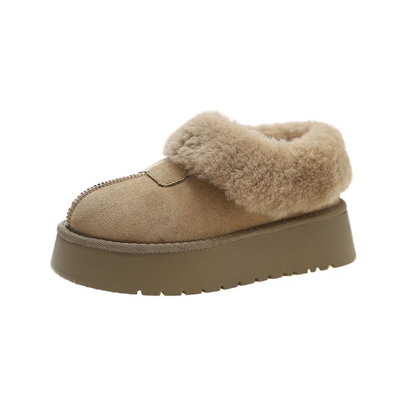 Women’s Shoes Thick Soled Fur Slippers For Women To Wear As Outerwear Winter New Retro Cotton Shoes Plus Velvet Closed Toe Half Slippers For Women_voghion.com