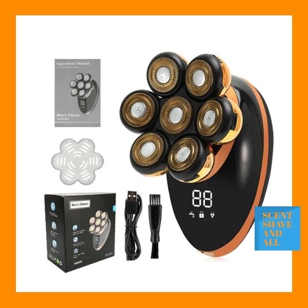 7D Kopfrasierer für Männer IPX7 Wasserdichtes Nass- und Trockenrasierer-Pflegeset_voghion.com