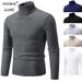 Neue Männer High Neck Pullover Einfarbig Pullover Gestrickte Warme Casual Rollkragen Sweatware Woolen Herren Winter Outdoor Tops_voghion.com