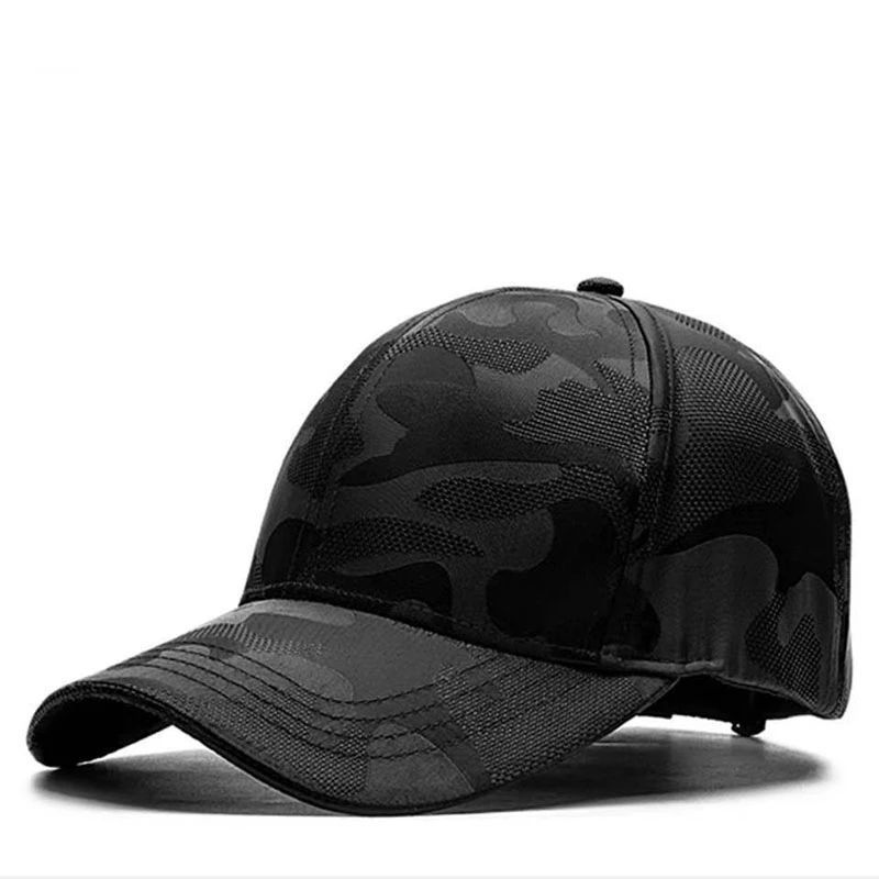 Summer  men's Baseball cap light thin quick drying breathable cap hard top camouflage Sun  big head encircled sun_voghion.com