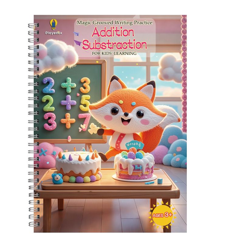 Kids Groove Practice Book Set - 5-in-1 Alphabet, Numbers, Math & Drawing Workbook With Pen & Grip (Pre-Writing Skills, Handwriting Improvement)_voghion.com