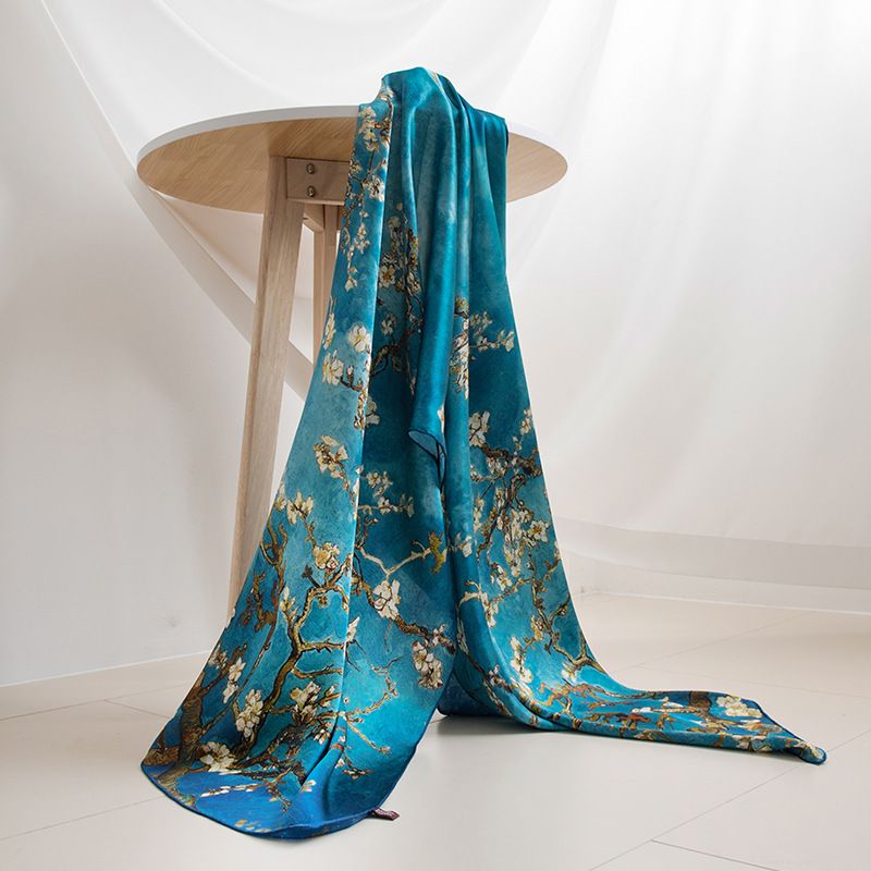 Cadeau voor moeder en oma: 100% moerbeizijde Elegante en modieuze damessjaal, hals, veelzijdige omslagdoek_voghion.com