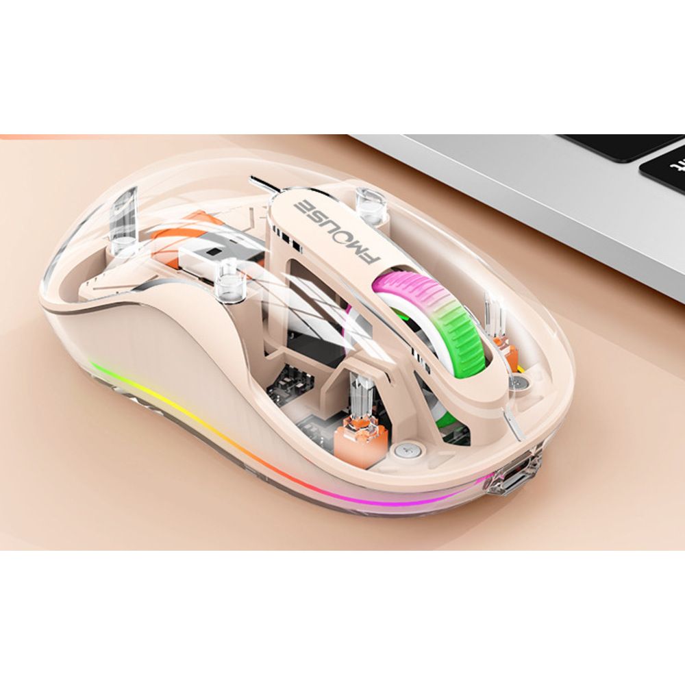 Transparent Wireless Silent Bluetooth Gaming Rechargeable Universal Personalized Mouse_voghion.com