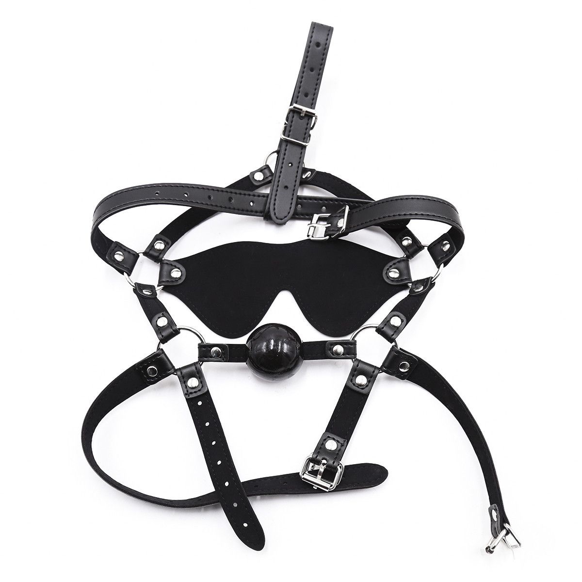 Προϊόντα Σεξουαλικής Χρήσης Μάσκα Ματιών με Σφιγκτήρα Στόματος Προϊόντα Ενηλίκων Παιχνίδια Ενηλίκων Μαύρη Στερεά Κόκκινη Μάσκα Στόματος με Μπάλα_voghion.com