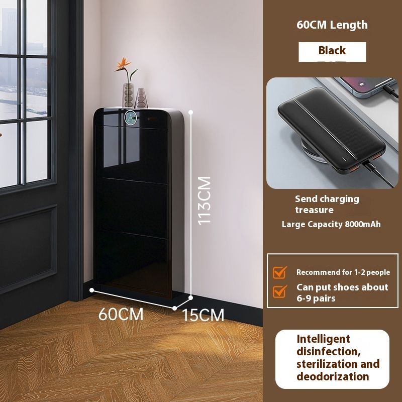 Nuovo mobiletto disinfettante intelligente ultrasottile 2025 per ingresso, balcone, lussuoso scarpiera in acciaio per piccoli appartamenti stretti_voghion.com