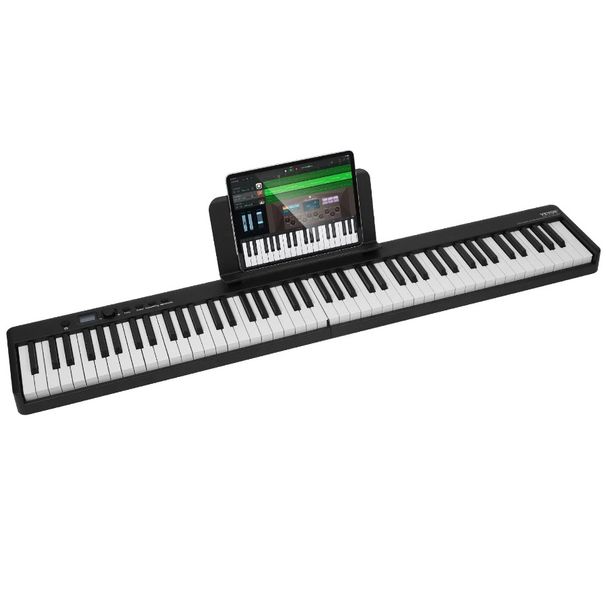 Tastiera per pianoforte MIDI pieghevole nera da 88 tasti Bluetooth portatile_voghion.com