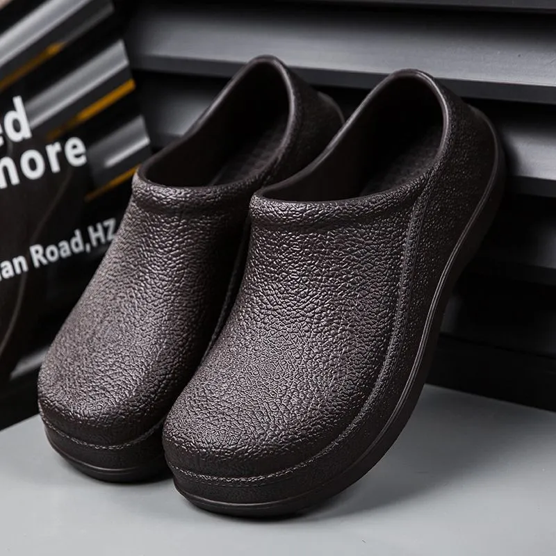 Chaussures de restaurant de service alimentaire pour hommes, chef antidérapant résistant à l'huile pour chaussures de travail de cuisine_voghion.com