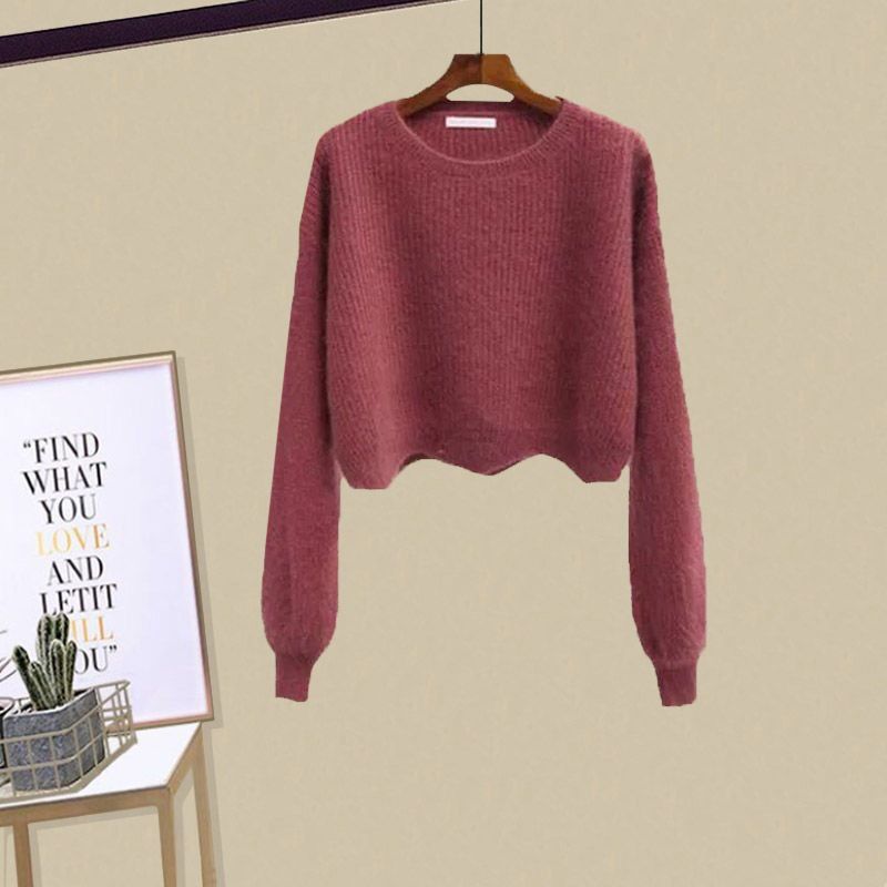 Ropa de mujer Tallas grandes Trajes de otoño e invierno para mujer 2024 Nuevos abrigos gruesos Suéteres de punto versátiles para mujer Jeans Trajes de tres piezas_voghion.com