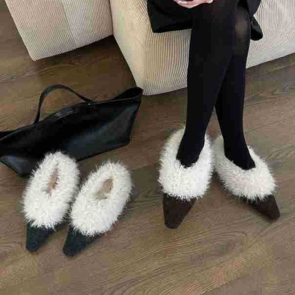 Chunky Heel Leather Casual Shoes Versatile_voghion.com