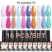 Arte Clavo 10 buc Set de lac de unghii cu gel colorat Lac de gel UV semi-permanent Toate pentru manichiura Lac de unghii Lac de baza strat superior_voghion.com