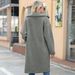 Cappotto lungo da donna in felpa tinta unita, monopetto, con tasche a rever_voghion.com