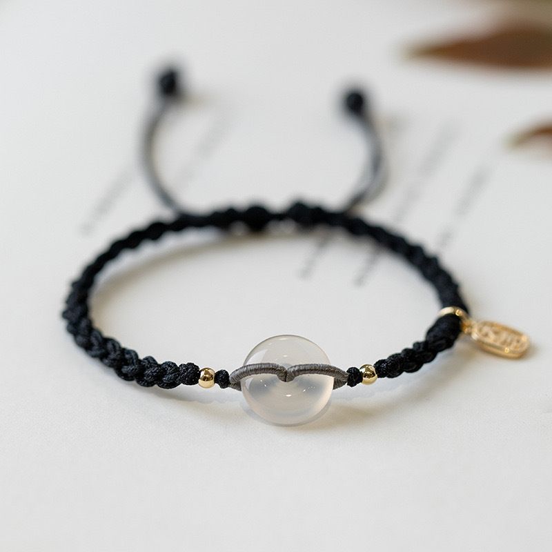 Fortune Chalcedony Spänne för män och kvinnors bästa vän Pars armband Ett par enkla vävda handrep Present_voghion.com