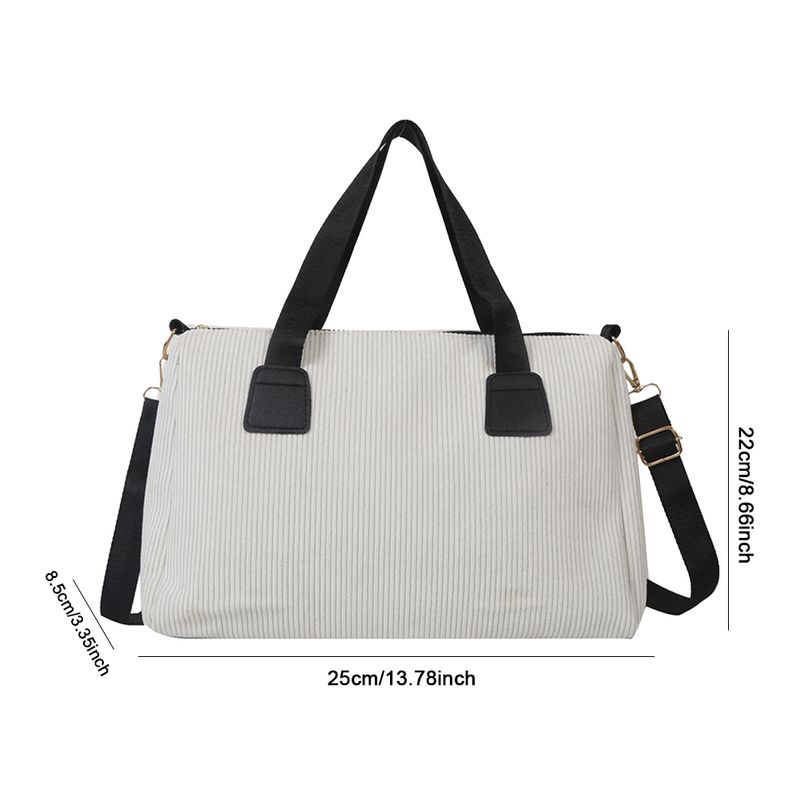 Borsa tote da donna vintage in velluto a coste Borsa a tracolla a tracolla alla moda Borsa a tracolla per lo shopping casual da viaggio_voghion.com