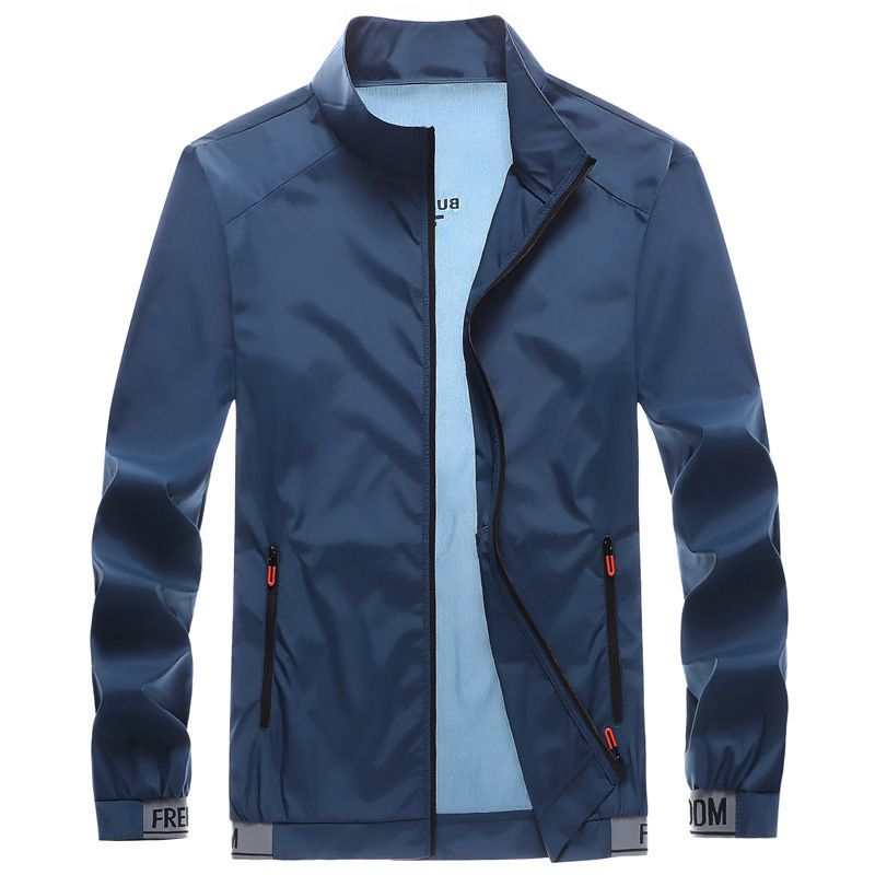 YGTOF Chaqueta con capucha ultraligera de verano para hombre, cortavientos fino, protector solar brillante a la moda, abrigo informal con cremallera, chaqueta bomber plegable_voghion.com