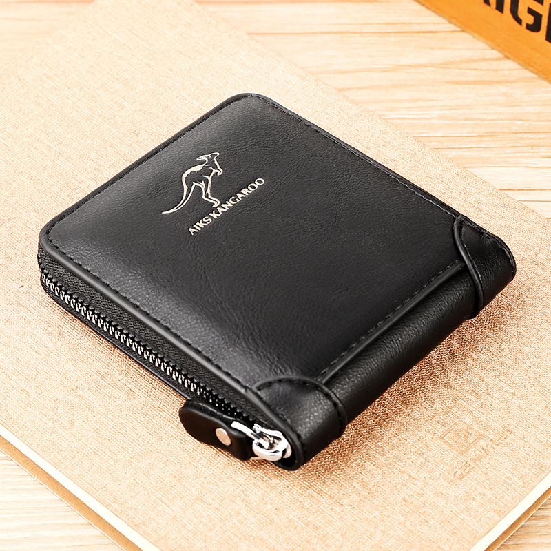 Herren-Geldbörse aus Leder, MensPurse, Kartenhalter mit Reißverschluss und Münzfach, RFID-Geldbörsen, Geschenke für Männer, Geldbeutel_voghion.com