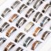 2025 New Arrivals 20 Pcs/Lot Wholesale Fashion Inlay Tree Timber Pattern Wood Stainless Steel Rings Jewelry For Women Men Party Gifts_voghion.com