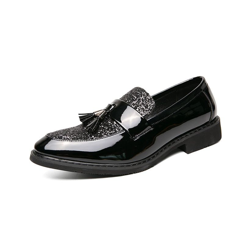Lumina British Style Tassel Loafers Trendy Men's Slip-On Formal Business Casual Leather European And American Sequin Evening_voghion.com