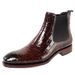 Herren-Slip-On-Arbeitsstiefel aus Leder mit Krokoprägung_voghion.com