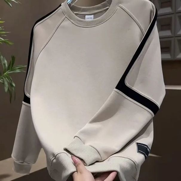 Men's Vintage Pullover Hoodie - Soft Cotton Blend Long Sleeve Casual Sweatshirt For Autumn & Winter (Black, Grey, Beige)_voghion.com