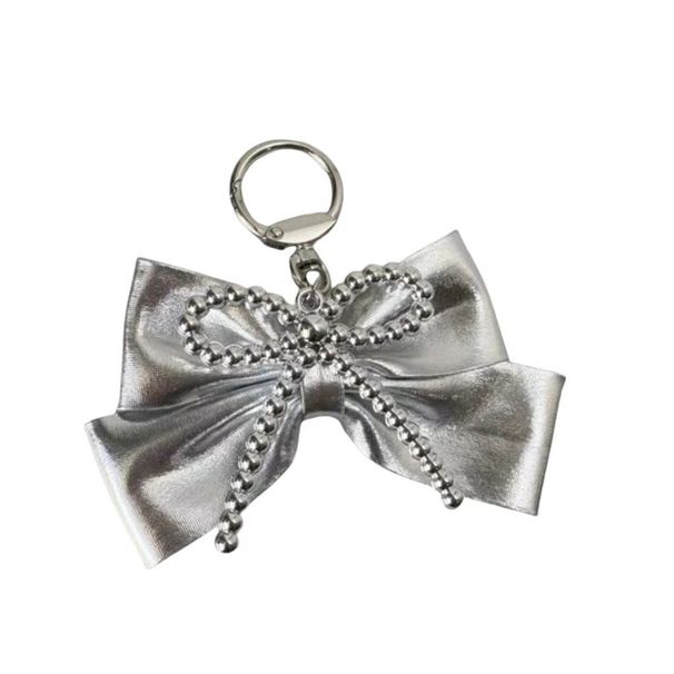 Koreanischer silberner Schleifenanhänger Y2K Chic Niche Sweet Cool Bag Charm Schlüsselanhänger Zubehör_voghion.com