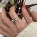 Design sense niche bow opening silver plated for women Instagram trendy internet celebrity with the same cool style ring_voghion.com